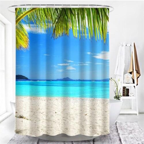 New 2021 Misty Forest Nordic Shower Curtains Set With Hooks Waterproof Green Natural Landscape Home Decoration Bathroom Curtain