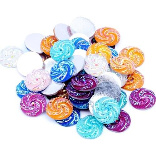 16mm 20g About 40pcs Round Shape Flatback Resin Rhinestones Strass Spiral surface Gems Beads For Crafts DIY Garment Accessories