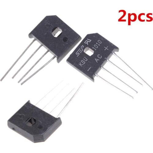 2PCS KBU1010 Diode Bridge Rectifier Connectors 10A 1000V Kbu1010 -55 - +55 Centigrade