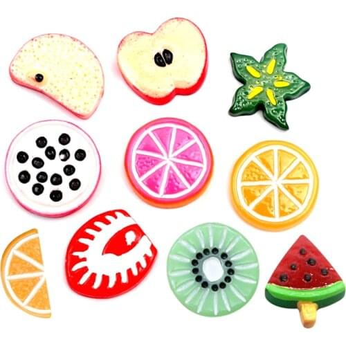 20pcs Mixed Simulated Fruit Resin Crafts Christmas Decoration Flatback Cabochon Embellishment For Scrapbook DIY Accessoris