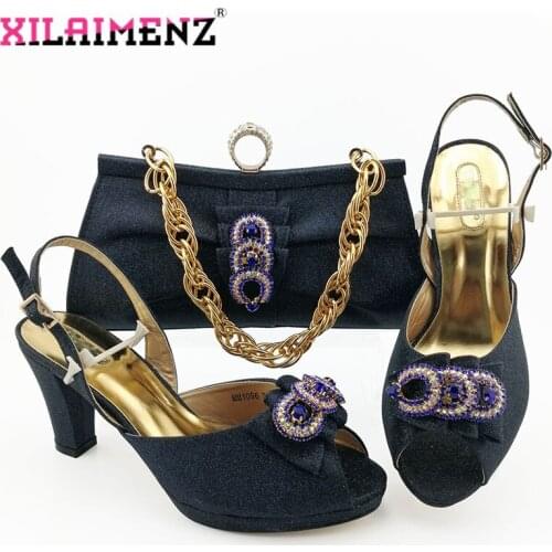 2019 Retro Style African Women Shoes And Bag To Match Set Italian High Heels Party Shoes And Bag Set For Wedding Dress