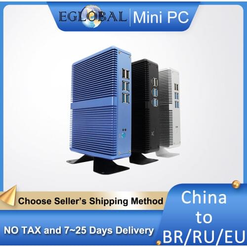 EGLOBAL Fanless Nuc Desktop Computer Intel Core i5 7200U i3 7100U DDR4 Barebone Mini PC Linux HD Graphics 4K VGA Wifi