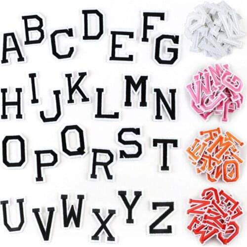 260pcs 26 letters Embroidery Iron on patch For clothing applique backpack Motif size 4cm*5cm