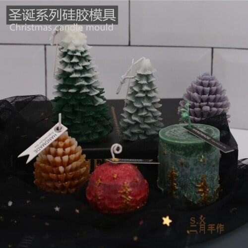 3D Pine Tree Pine Cone Candle Silicone Molds Cedar DIY Candle Mold Aromatherapy Plaster Silicone Mold Christmas Tree Mould