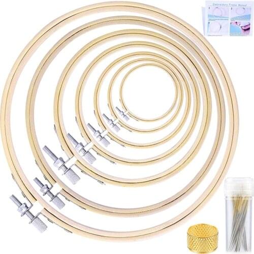 LMDZ Bamboo Frame Embroidery Hoop Ring DIY Needlecraft Cross Stitch Machine Round Loop Hand Household Sewing Tools
