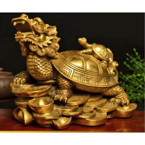 Free shipping, Rare sculptures brass tortoise size mother dragon turtle home living room decoration multi style