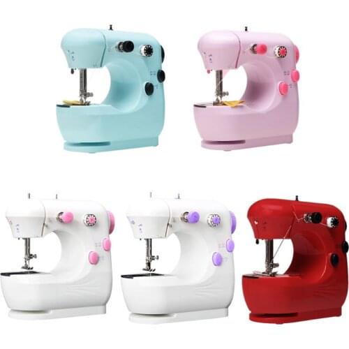 Household Sewing Machine 2-Speed Adjustable Lightweight Family Mini Electric Sewing Machine for Many Types of Fabrics
