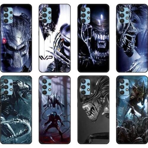 Black tpu Case For Samsung galaxy A32 A42 A52 A72 4g 5g S21 PLUS ultra back cover Alien vs Predator