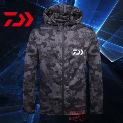 Daiwa Spring Autumn Waterproof Sun Protection Fishing Jacket Thin Camouflage Outdoor Breathable Quick Dry Fishing Shirt Clothes