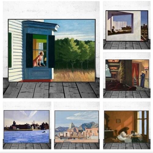 Edward Hopper Famous Abstract Canvas Painting Posters Prints Modern Wall Art Picture for Living Room Home Decor Corridor Cuadros