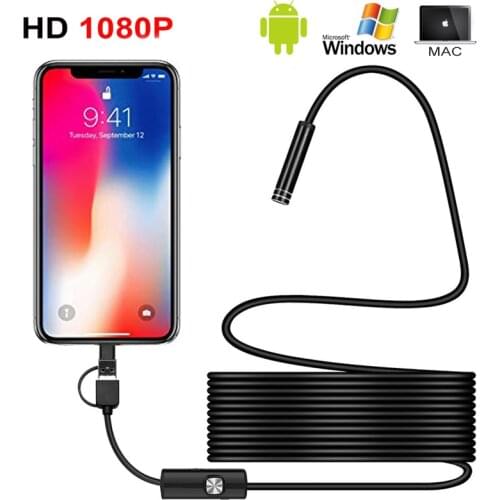 1080P Full HD USB Android Camera Endoscope IP67 1920*1080 1m 2m 5m Micro Inspection Video Camera Snake Borescope Tube