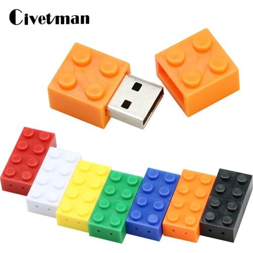 Toy Brick Flash Drive 256GB 128GB USB Flash Drive 64GB Plastic Building Block Pendrive 32GB 16GB 8GB 4GB Pen Drive Cle USB Stick