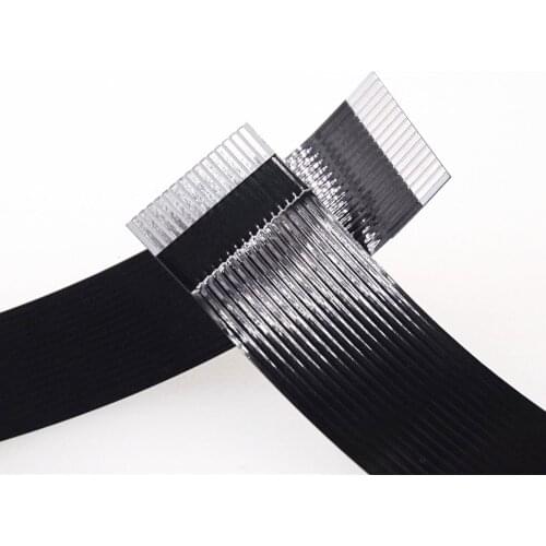 10pcs FPC Flexible Flat Cable FFC 15 PIN 1.0 mm pitch Reverse Length 80 150 200 300 400 500 600 1000 2000 mm Black Opposite 0.14