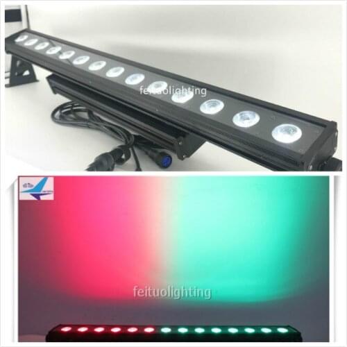 H-12/lot+fly case Pixel color chasing outdoor 14X18W rgbwa uv 6in1 rainbow effect led wall washer bar light dmx ip65