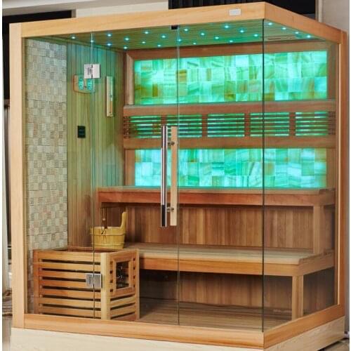 Good healthy indoor dry sauna room Canadian cedar wood with Jade Salt M-6048