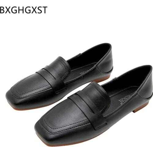 Slip on Shoes for Women Square Toe Classic Leather Oxford Shoes Office Shoes Women 2021 Chaussure Femme Zapatos De Mujer Scarpe