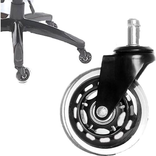 5PCS Office Chair Caster Wheels 3 Inch Swivel Rubber Caster Wheels Replacement Soft Safe Rollers Furniture Hardware