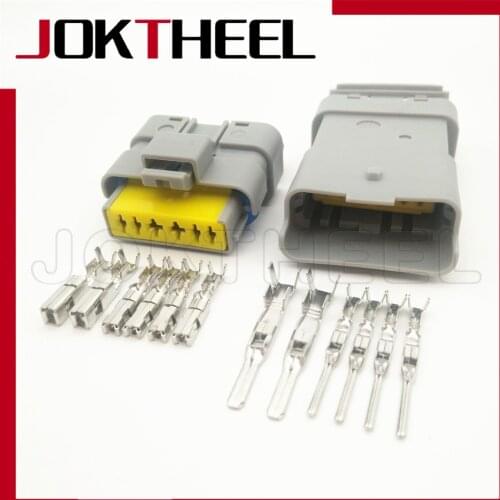 1-20 set kit FCI 6 pin male female gray Accelerator pedal auto connector for citroen Peugeot Renault 211PL069S0049 211PC069S0049