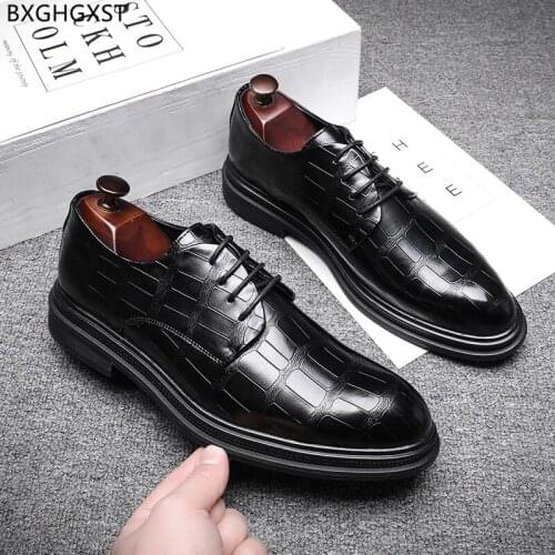 Brown Men Dress Shoes Black Oxford Men Shoes Leather Italian Wedding Shoes for Man 2021 Chaussure Homme Zapatos De Hombre Sapato