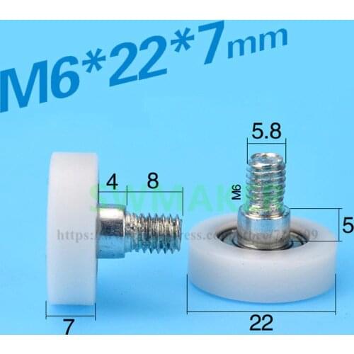 M6*22*7 DR22 screw, M6 drawer, refrigerator, printer, cash register, flat package, rubber covered plastic pulley, bearing