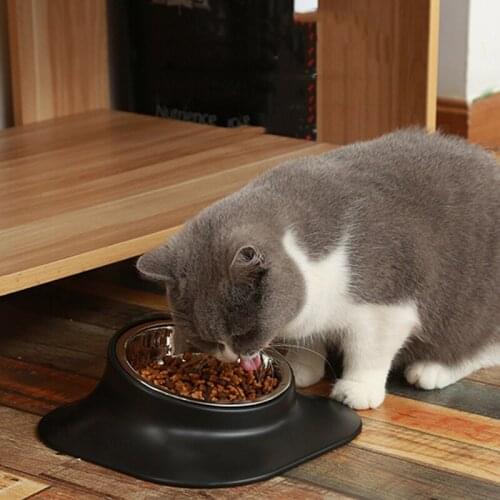 Dog Bowl Neck Guard Stainless Steel Feeder Cat Non-slip Bowl Puppy Food Container Kitten Feeding Water Pet Products Dog Stuff