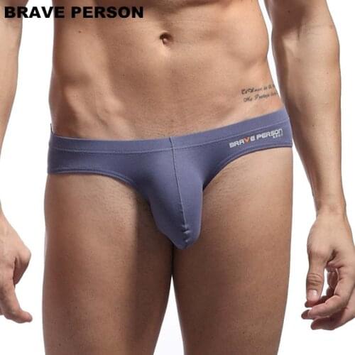 BRAVE PERSON mens underwear sexy briefs U convex Big Penis Pouch Design Wonderjock Men Cotton Briefs for Man Bikini Hot Sale