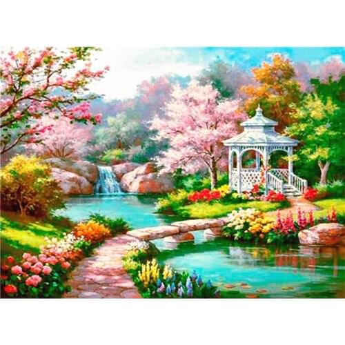 Flower Sakura DIY Cross Stitch Embroidery 11CT Kits Needlework Craft Set Printed Canvas Cotton Thread Home Decoration Sell