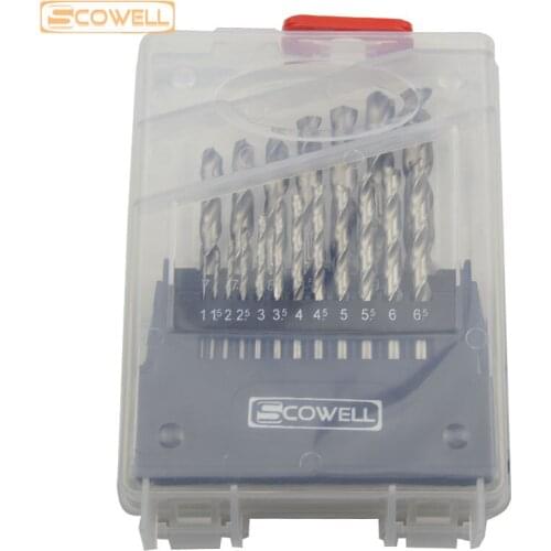 30% Off SCOWELL 25PCS Twist Drill Bits Set Hss Jobber Drill Bit Kit for Metal Cutting Wood 1mm - 13mm Top Quality DIY Tools