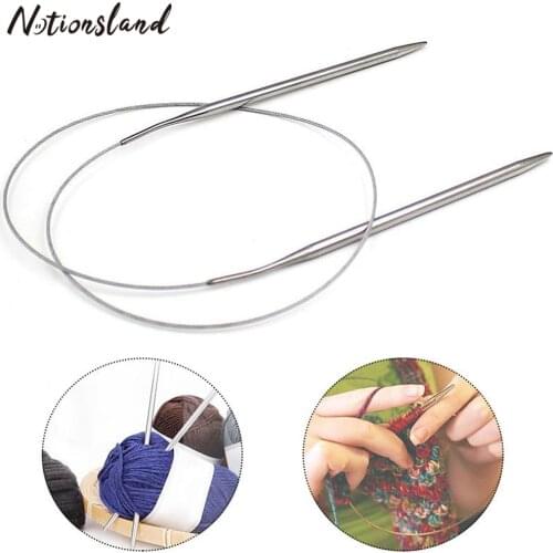 Stainless Steel Circular Knitting Needles DIY Wool Cotton Yarn Sweater Weave Knitting Crochet Hook Needlework Tools 4.5-10mm