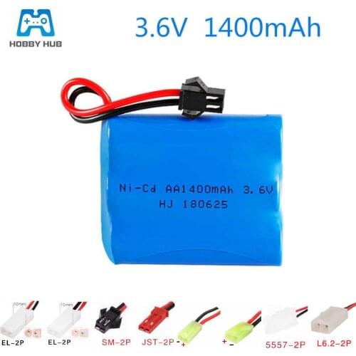 Ni-CD 3.6v Rechargeable battery 3.6v 1400mah AA battery for RC toy Car Boat GUN TANK Trucks Trains nicd RC toy model Battery