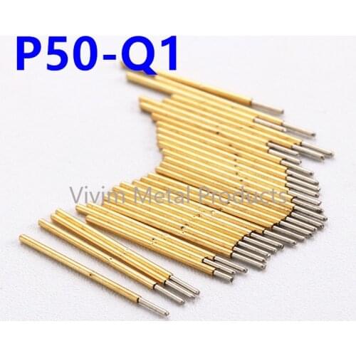 100 Pcs P50-Q1 New Hot DIY Metal Probe Needle Length 16.35mm Nickel-Plated Spring Test Probe For Electric Test Tools P50-Q