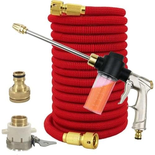 New Water Gun Garden Hose Adjustable Sprinkler High Pressure Power Washer EU Hose Flowers Cleaning Household Car 25ft-100ft