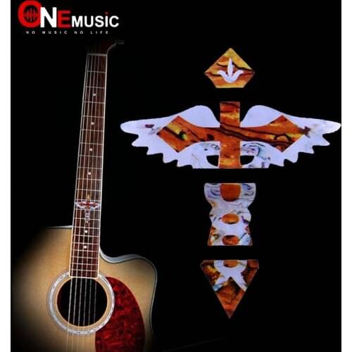 Cross Angel Imitation Abalone Fretboard Decals Guitar Neck Inlay Stickers Fretboard Decals For Electric Acoustic Guitarra Fret