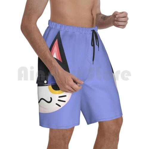 Punchy Animal Beach Shorts Men Beach Pants Swimwear Punchy Animal Wild World New Leaf Pocket Camp Game