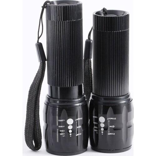 Portable 3-step Mini Flashlight Lumen Zoom Able Waterproof Powerful Led Flashlight Torch 3Mode Lanterna Camping Hiking Tool