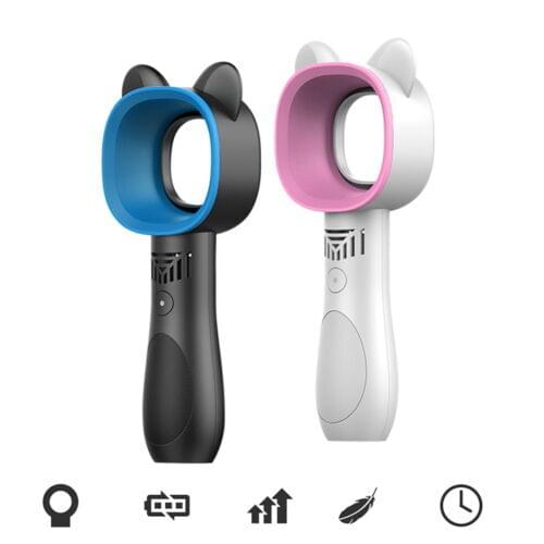 Usb Handhold Mini Cooler Fan Rechargeable Portable Leafless Fan