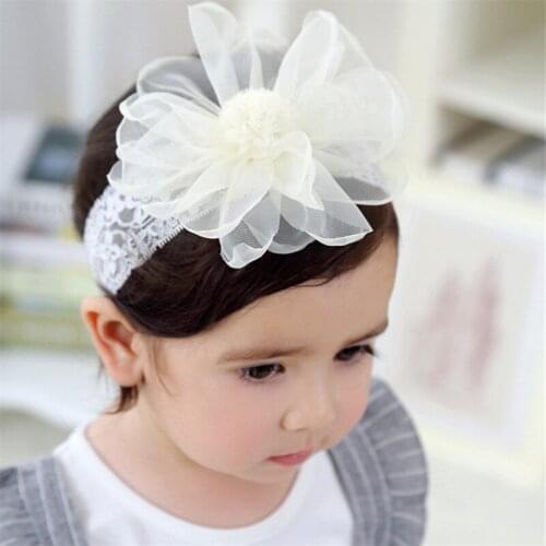 Headband Bandeau Bebe Fille Hair Accessories for Girls Solid Lace Flower Band for Baby Hair acessorios Faixa Para Bebe Menina
