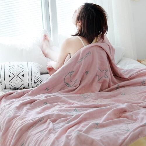Modern simplicity throw blanket for beds gauze sofa towel Single double air-conditioning quilt breathable summer blanket cotton