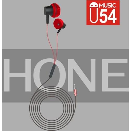 U54 Wire Earphone Music Sport Game Headset IN-Ear Stereo Headphone With Microphone For Phone PC Pad Laptop 3.5MM Noise Canceling
