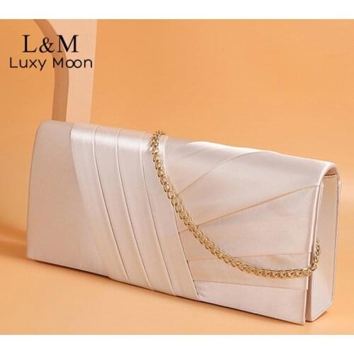Luxury Designer Clutch Bags Elegant Women Purse And Handbag Chain Evening Bag Female Solid Leather Shoulder Bag Sac Femme X436H
