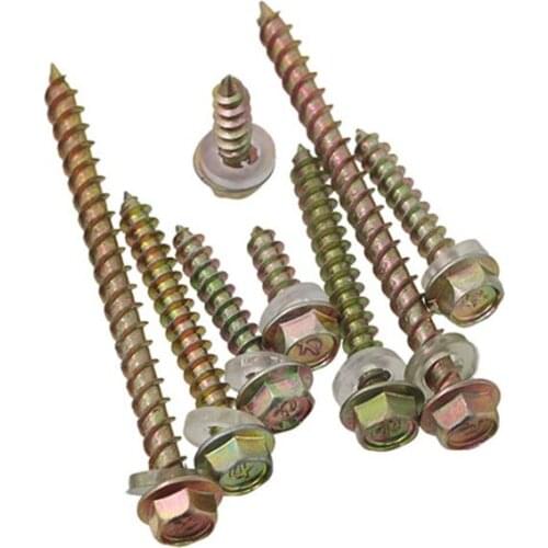 GuHua Color Steel Tile Hexagon Drill Tail Self Tapping Screw Hexagon Head Drilling Screw with Collar Tapping Screws M5.2 5pcs