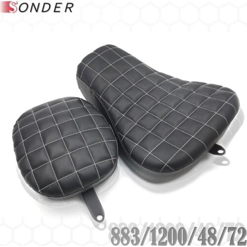 Wide Vintage Touring Seat Passenger Rear Seat Pad Leather Pillow Cover For Harley Sportster XL 1200 883 X 72 48 XL883 XL1200 X48