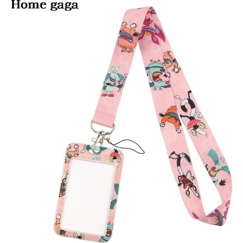 DB479 Cute Animal Pink Cartoon Cell Phone Lanyard For Key ID Card Pass Gym USB Badge Holder DIY Hang Rope Webbing Neck lanyards