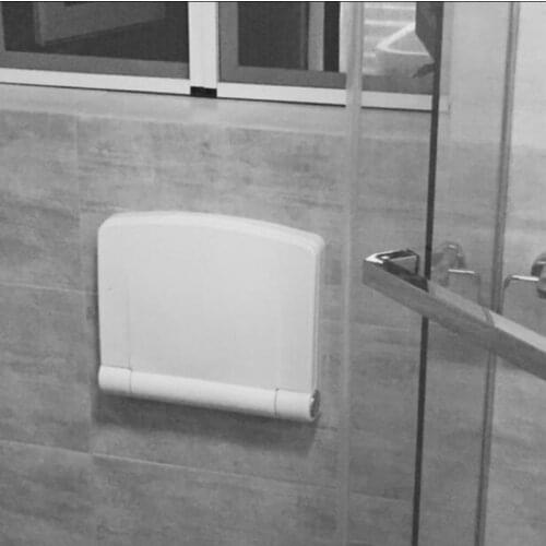 ABS and SS Bath Stool Folding Bench Bathroom Folding Shower Chair Seat Living Room Hallway Wall Mounted Shoes Change Stool