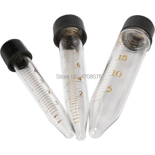 Glass graduated centrifuge tube with screw lid Centrifugal tubes cone bottom VIOLAMO for qualitative analysis 5-10-20ml 10pcs