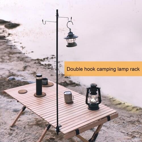 Aluminum Alloy Outdoor Camping Lamp Portable Bracket Tent Table Hanging Light Holder Fixing Stand Set Hiking Picnic Outdoor Tool