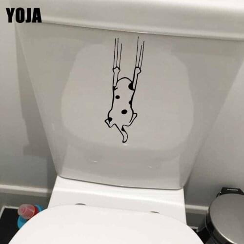 YOJA 7.4X24.8CM Little Cat Toilet Seat Sticker Living Bedroom Home Wall Decals Decor T5-0019