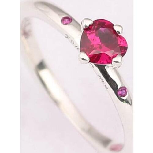 S925 You & Me Heart With Crystal Ring For Women Wedding Party fit Lady Fine Jewelry