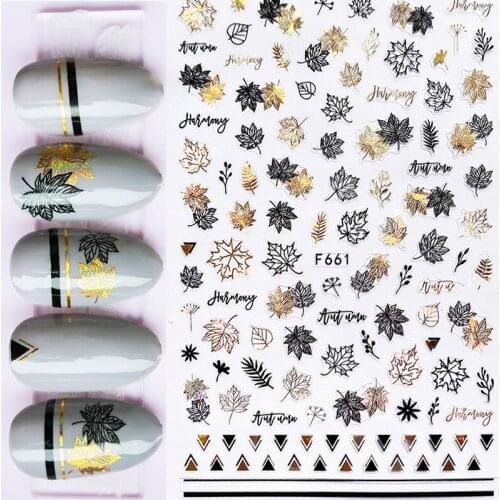 1Sheet Nail Art Sticker 3D White/Black Lace&Golds/Sliver-plated Foil Laser Decals Manicure Gel Polish Tips Decor DIY Stickers