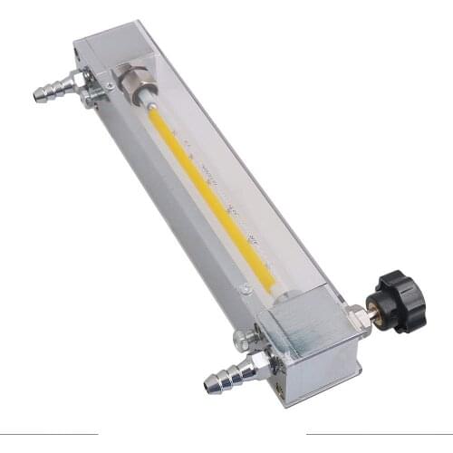 10.7x3.4x24cm Silver Metal Acrylic LZB-6 Oxygen Flow Meter 100-1000 LPH Air Gas Flow Measuring Instrument fit 10mm Hose